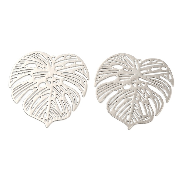 

PandaHall Long-Lasting Plated Brass Filigree Pendants, Monstera Leaf Charm, Platinum, 32x32x0.3mm, Hole: 1mm Brass Leaf