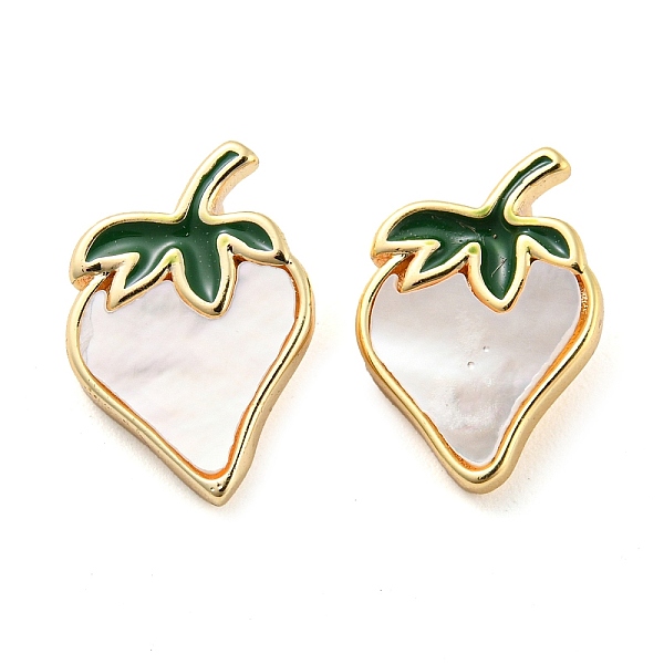 

PandaHall Natural Freshwater Shell Fruit Charms, Brass Enamel Strawberry Charms, Real 18K Gold Plated, 15x10x5mm, Hole: 3.5x1.5mm Freshwater...