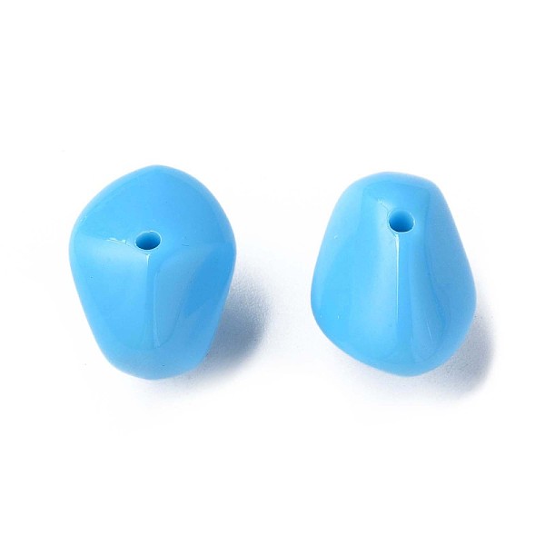 

PandaHall Opaque Acrylic Beads, Nuggets, Deep Sky Blue, 12.5x18x13mm, Hole: 1.6mm, about 360pcs/500g Acrylic Nuggets