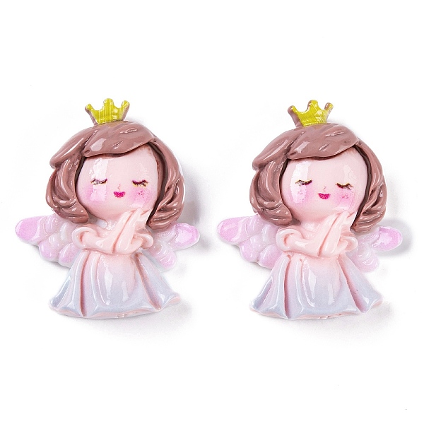 

PandaHall Opaque Resin Decoden Cabochons, Angel, Lavender Blush, 32.5x27.5x8mm Resin Angel & Fairy