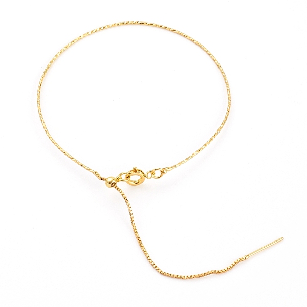 

PandaHall Brass Slider Bracelet/Bolo Bracelet Making, with Spring Ring Clasps, Golden, 6-1/2 inch(16.5cm) Brass