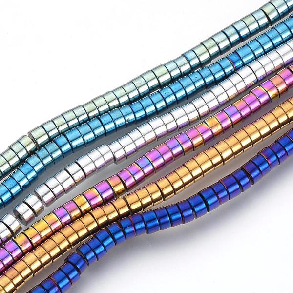 

PandaHall Electroplate Non-magnetic Synthetic Hematite Beads Spacers Strands, Heishi Beads, Flat Round/Disc, Mixed Color, 4x2mm, Hole: 1mm...