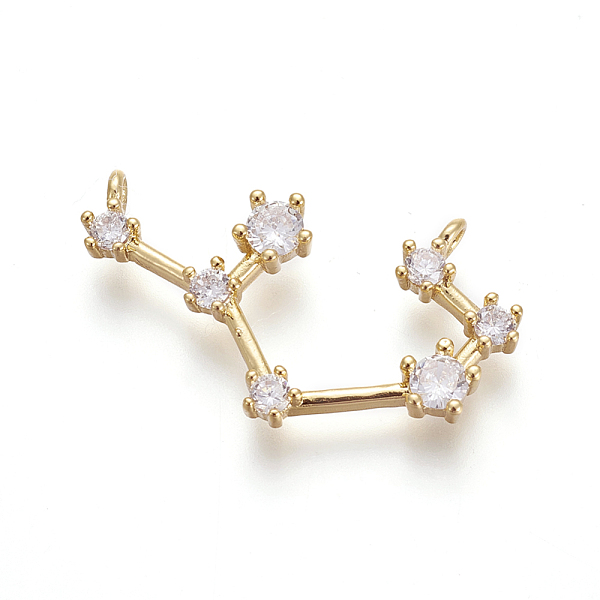 

PandaHall Brass Micro Pave Cubic Zirconia Pendants, Twelve Constellations, Golden, Sagittarius, 15x27x3mm, Hole: 1.5mm Brass+Cubic Zirconia..., Clear