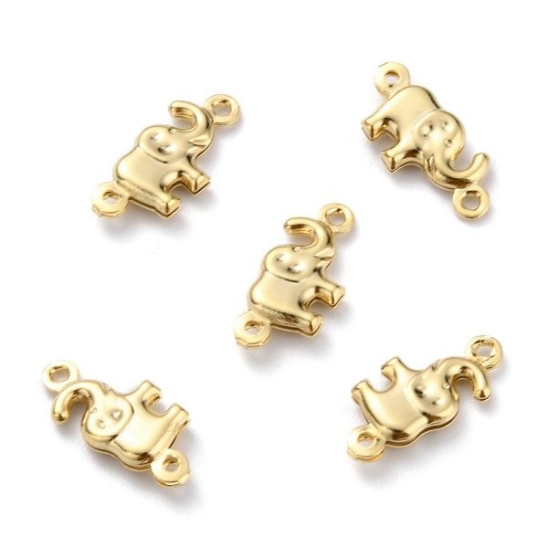 

PandaHall Brass Links Connectors, Elephant Shape, Real 24K Gold Plated, 14x6.5x2.5mm, Hole: 1mm Brass Elephant