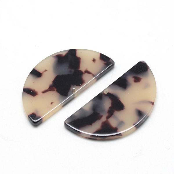 

PandaHall Cellulose Acetate(Resin) Semi Circle Pendants, Half Round, Antique White, 37x18x2.5mm, Hole: 1.5mm Cellulose Acetate Half Round..., Orange