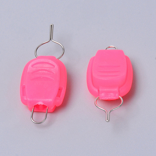 PandaHall Fishing Rod Accessories, Card Line Tool, Pink, 33x14.5x9mm, Hole: 3mm Plastic Oval Pink