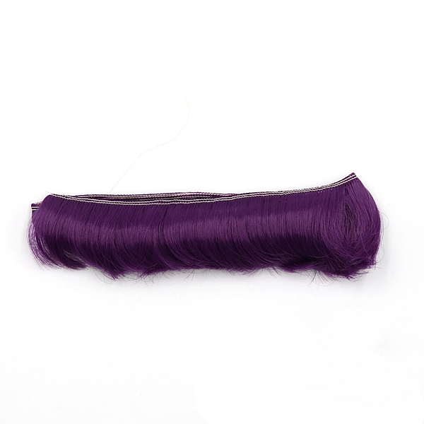 PandaHall High Temperature Fiber Short Bangs Hairstyle Doll Wig Hair, for DIY Girl BJD Makings Accessories, Purple, 1.97 inch(5cm) High...