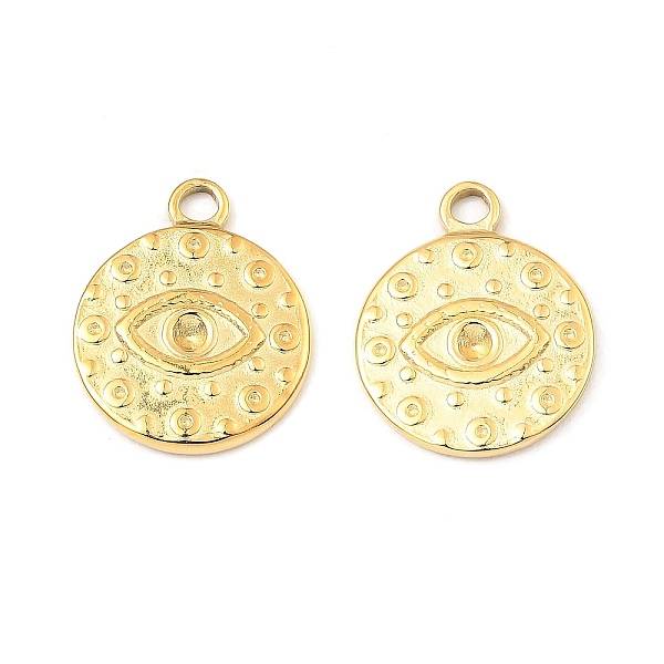 

PandaHall 304 Stainless Steel Pendants Rhinestone Settings, Flat Round with Eye, Real 18K Gold Plated, Fit For 2mm Rhinestone, 18.5x15x2mm...