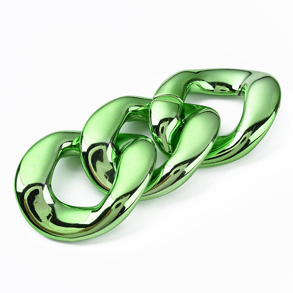

PandaHall UV Plating Acrylic Linking Rings, Quick Link Connectors, for Curb Chains Jewelry Making, Twist Oval, Medium Spring Green...