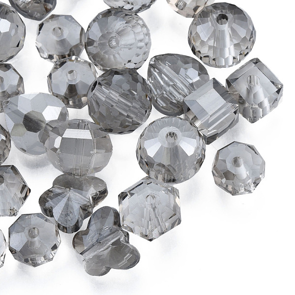 

PandaHall Transparent Glass Beads, Mixed Shapes, Dark Gray, 7~10x7~10x5~9.5mm, Hole: 1~1.5mm Glass Mixed Shapes