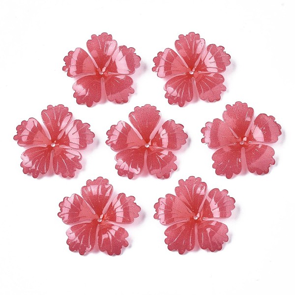 

PandaHall Plastic Beads, Flower, Cerise, 23x23.5x4mm, Hole: 1.2mm Plastic Flower Red