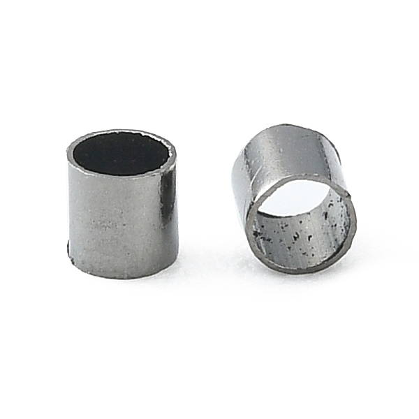 

PandaHall Brass Crimp Beads, Tube, Gunmetal, 2x2x0.15mm, Hole: 1.5mm Brass Tube