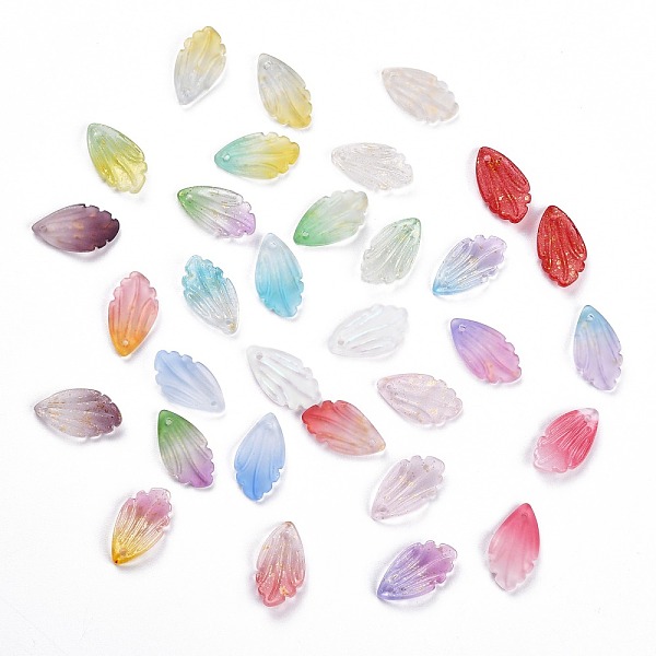 

PandaHall Transparent Glass Pendants, with Gold Foil, Petaline, Mixed Color, 18x10x3mm, Hole: 1.2mm Glass Petaline Multicolor