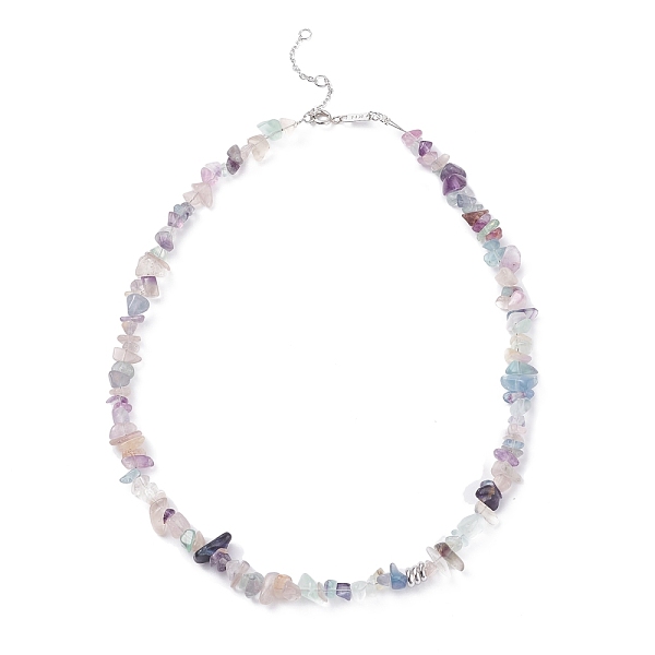 

PandaHall Natural Fluorite Chip Beaded Necklace, Gemstone Jewelry for Women, Platinum, 16.14 inch(41cm) Fluorite