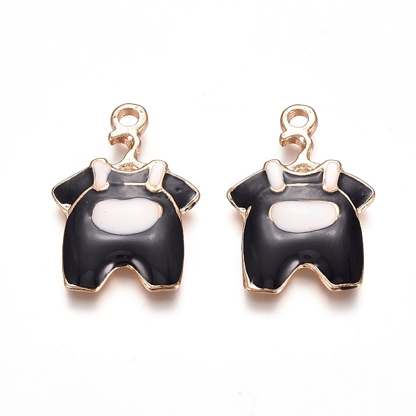 

PandaHall Light Gold Plated Alloy Enamel Pendants, Clothes, Black, 22.5x15.5x2.5mm, Hole: 1.5mm Alloy+Enamel Clothes Black