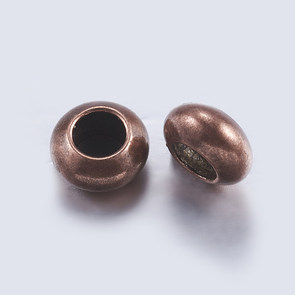 

PandaHall Brass Beads, Rondelle, Red Copper, 6x3mm, Hole: 3mm Brass Rondelle