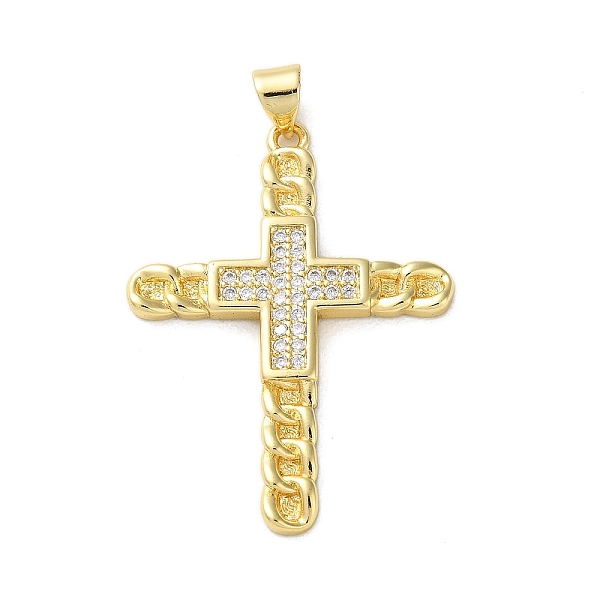 

PandaHall Brass Micro Pave Clear Cubic Zirconia Pendants, Real 18K Gold Plated, Cross, Cross, 36x26x2.5mm, Hole: 5x3.5mm Brass+Cubic...