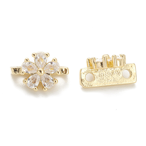 

PandaHall Rack Plating Brass Pave Cubic Zirconia Slide Charms, Cadmium Free & Lead Free, Long-Lasting Plated, Flower, Real 14K Gold Plated..., Clear