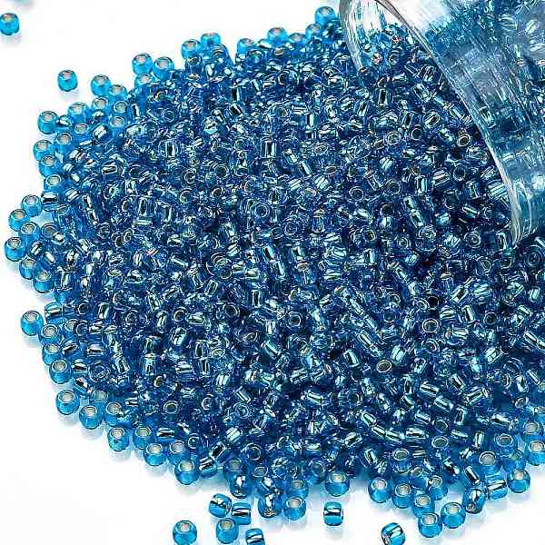 

PandaHall TOHO Round Seed Beads, Japanese Seed Beads, (23C) Dark Aquamarine Silver Lined, 11/0, 2.2mm, Hole: 0.8mm, about 1103pcs/10g Glass..., Cyan