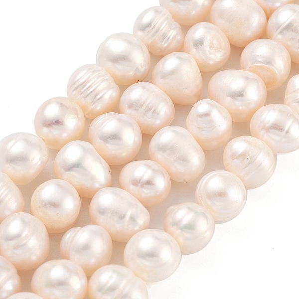 

PandaHall Natural Cultured Freshwater Pearl Beads Strands, Potato, PeachPuff, 7~8mm, Hole: 0.6mm, about 26pcs/strand, 6.69 inch(17cm) Pearl..., Brown