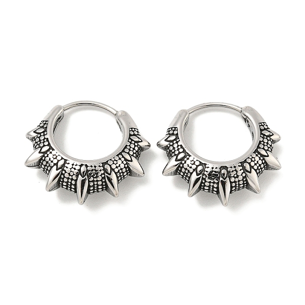 

PandaHall 316 Surgical Stainless Steel Hoop Earrings, Ring, Antique Silver, 18.5x19.5mm 316 Surgical Stainless Steel Ring