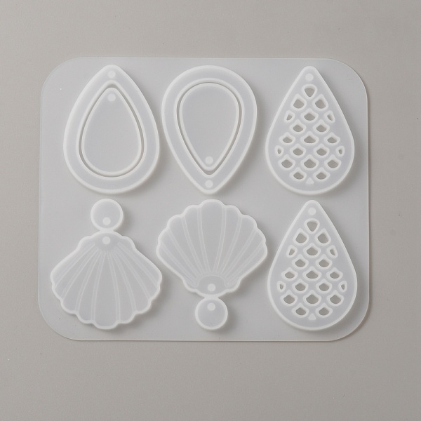 

PandaHall DIY Teardrop Pendant Silicone Molds, Resin Casting Molds, for UV Resin, Epoxy Resin jewelry Making, Mixed Patterns, 130x150x5mm..., White