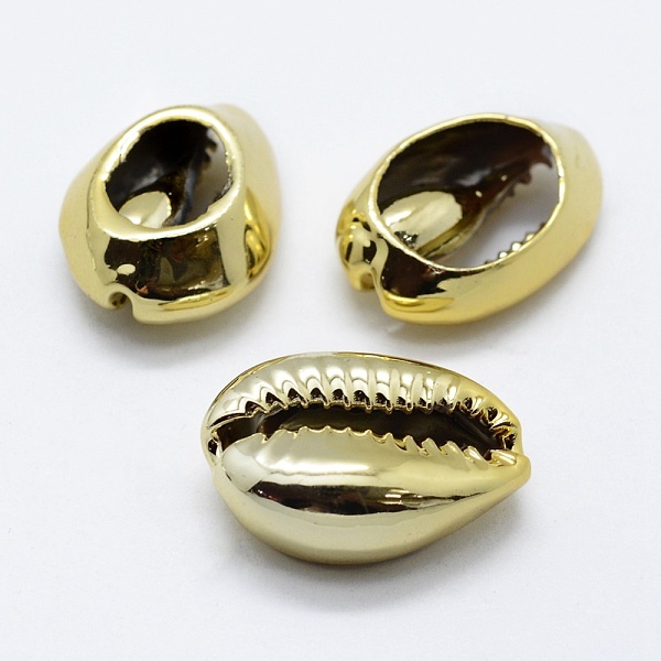 

PandaHall Electroplate Shell Beads, Shell, Golden, 15~25x12~16x7mm, Hole: 1~2mm Other Sea Shell Shell Shape