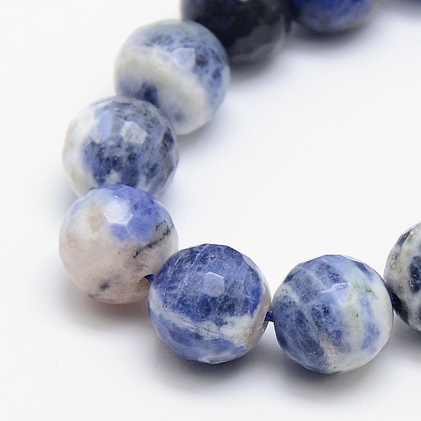 

PandaHall Natural Sodalite Beads Strands, Round, Faceted, 10mm, Hole: 1mm, about 38pcs/strand, 15.5 inch Sodalite Round Blue