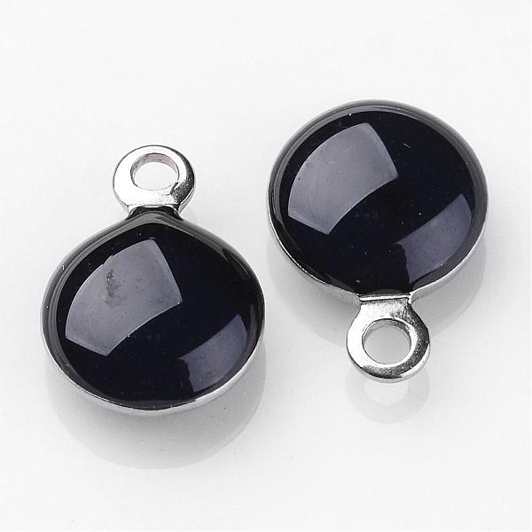 

PandaHall Stainless Steel Enamel Charms, Enamelled Sequins, Flat Round, Black, 11x8x3mm, Hole: 1mm Stainless Steel+Enamel Flat Round Black
