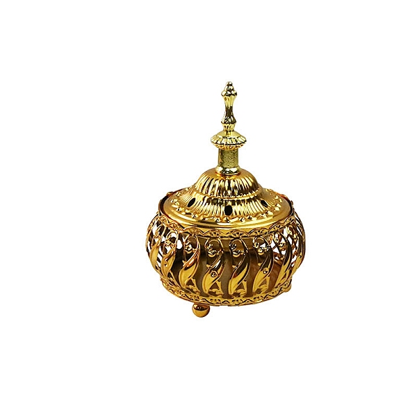 

PandaHall Iron Incense Burners Tower Censer Holder, Hollow Buddhism Aromatherapy Furnace Home Decor, Golden, 90x140mm Iron Others