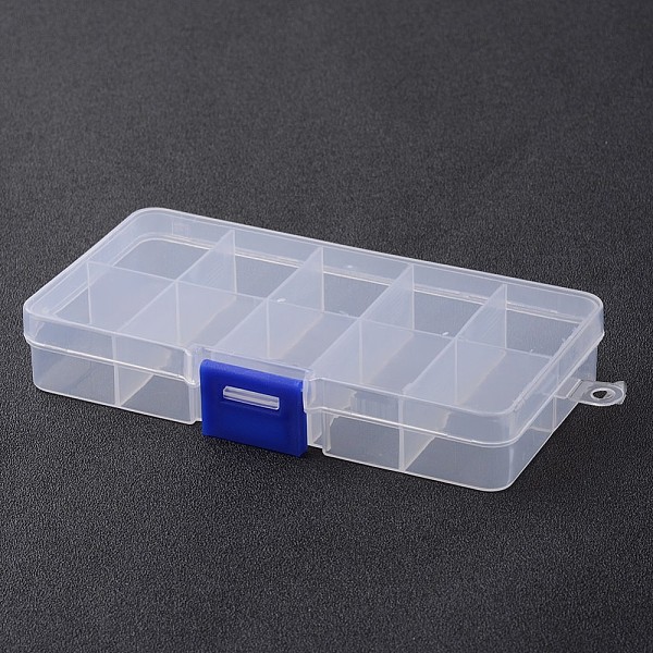 

PandaHall Stationary 10 Compartments Rectangle Plastic Bead Storage Containers, White, 13x6.8x2.1cm Plastic Rectangle White