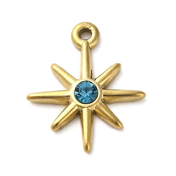 

PandaHall Titanium Steel Pendants, with Rhinestone, Golden, Star, 19x16x3mm, Hole: 1.2mm Titanium Steel Star