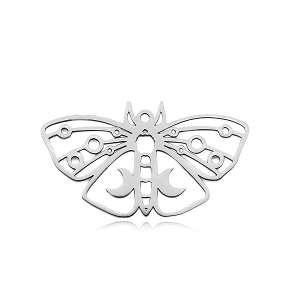 

PandaHall 201 Stainless Steel Pendants, Laser Cut, Moth, Stainless Steel Color, 20.5x36x1mm, Hole: 1.6mm 201 Stainless Steel Other Animal