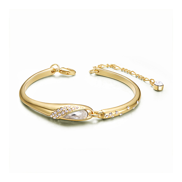 

PandaHall SHEGRACE Alloy Link Bracelets, with Micro Pave Cubic Zirconia Wing and Austrian Crystal, Crystal, 6-3/4 inch(170mm) Alloy+Austrian..., Clear