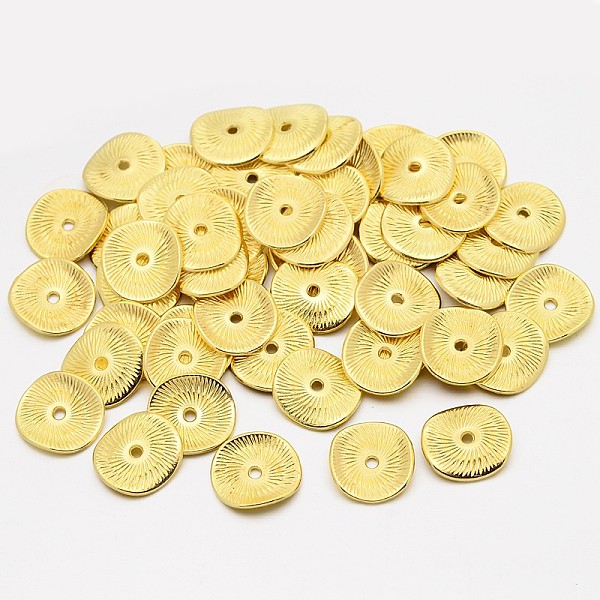 

PandaHall Tibetan Style Alloy Beads, Golden, Lead Free & Cadmium Free & Nickel Free, about 15mm long, 14mm wide, 1mm thick, hole: 2mm Alloy...