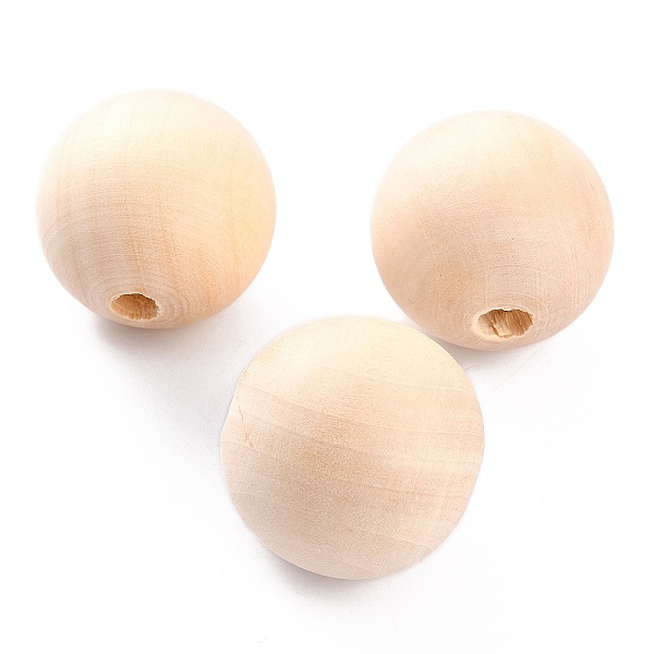 

PandaHall Unfinished Natural Wood Beads, Round Wooden Loose Beads Spacer Beads for Craft Making, Moccasin, 33.5~35mm, Hole: 7mm Schima Wood..., Orange