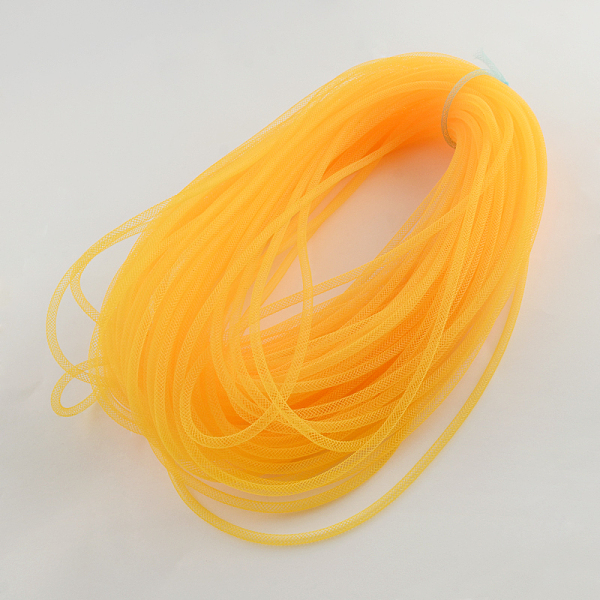 

PandaHall Plastic Net Thread Cord, Orange, 8mm, 30Yards Plastic Orange