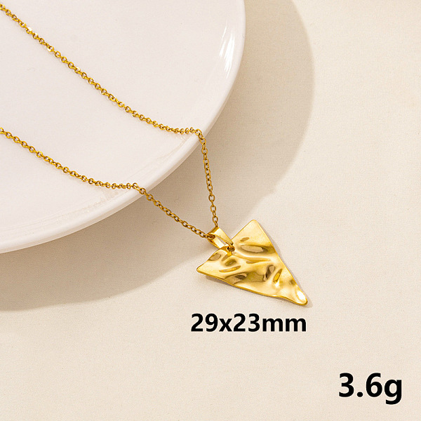 

PandaHall Stainless Steel Triangle Pendant Necklaces, Cable Chain Necklaces, Real 18K Gold Plated Stainless Steel