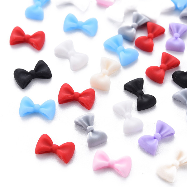 

PandaHall Opaque Resin Cabochons, Bowknot, Mixed Color, 5x9x2mm Resin Bowknot Multicolor