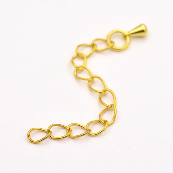 

PandaHall Brass End Chains, Golden, 55~65mm, links: 4mm wide, 5mm long, 0.6mm thick Brass