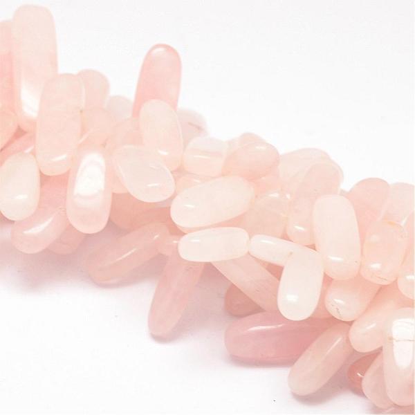 

PandaHall Natural Rose Quartz Beads Strands, Chip, 15~40x10~12x6~7mm, Hole: 1mm, 15.75 inch Rose Quartz Chip Pink