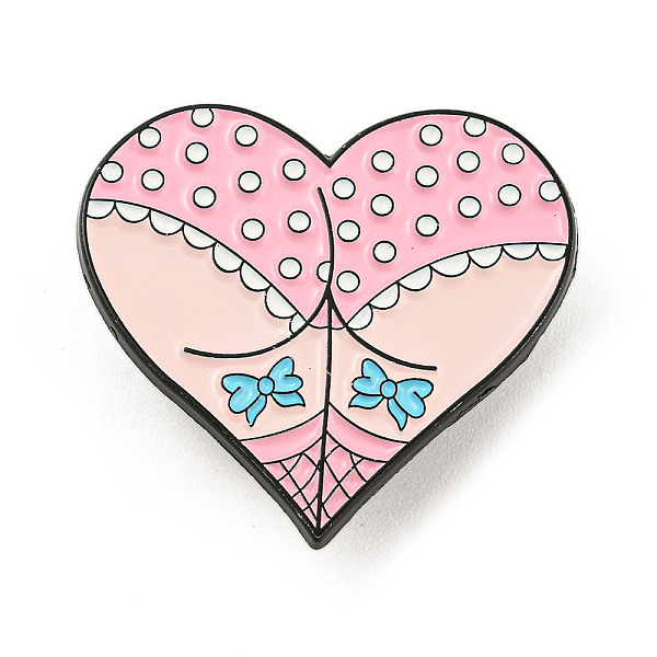 

PandaHall Gothic Sexy Butt Heart Shaped Enamel Pins, Halloween Brooch, for Backpack Clothes, Pink, 28x30.5x1.5mm Alloy+Enamel Heart Pink