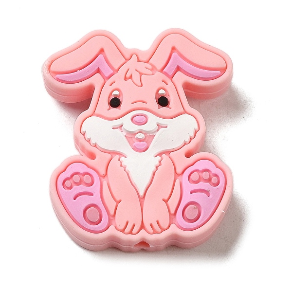 

PandaHall Silicone Beads, Rabbit, Misty Rose, 28.5x24x9mm, Hole: 2.5mm Silicone Rabbit