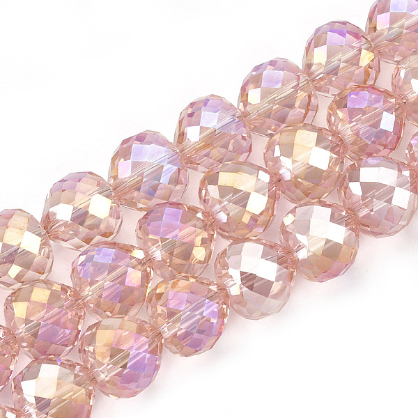 

PandaHall Electroplate Glass Beads Strands, Faceted, Heart, Pink, 9x10mm, Hole: 1.5mm, about 60pcs/strand, 22 inch Glass Heart Pink