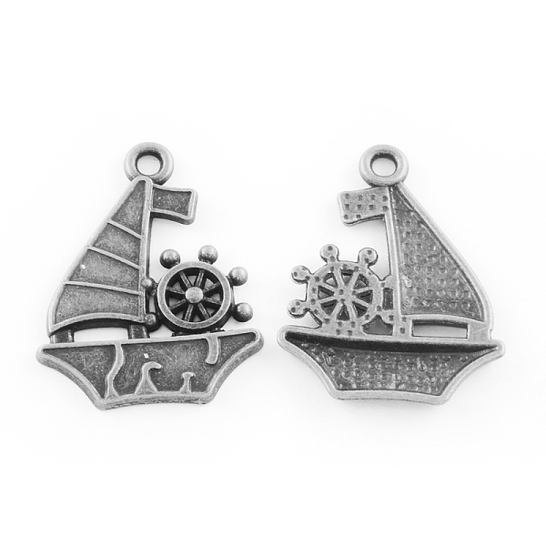 

PandaHall Tibetan Style Alloy Pendants, Cadmium Free & Lead Free, Sailing Boat, Antique Silver, 28x22x2mm, Hole: 2mm, about 574pcs/1000g...