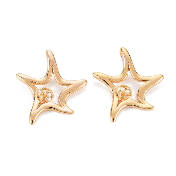 

PandaHall Brass Peg Bails Pendants, for Half Drilled Bead, Nickel Free, Starfish, Real 18K Gold Plated, 17x16x4mm, Hole: 3.5x2mm, Pin: 0.6mm...