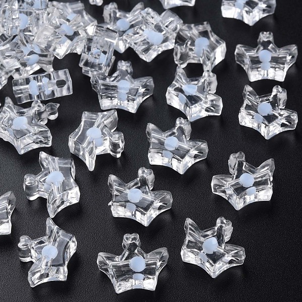 

PandaHall Transparent Acrylic Beads, Bead in Bead, Crown, Light Sky Blue, 14x17.5x7mm, Hole: 2mm, about 581pcs/500g Acrylic Crown