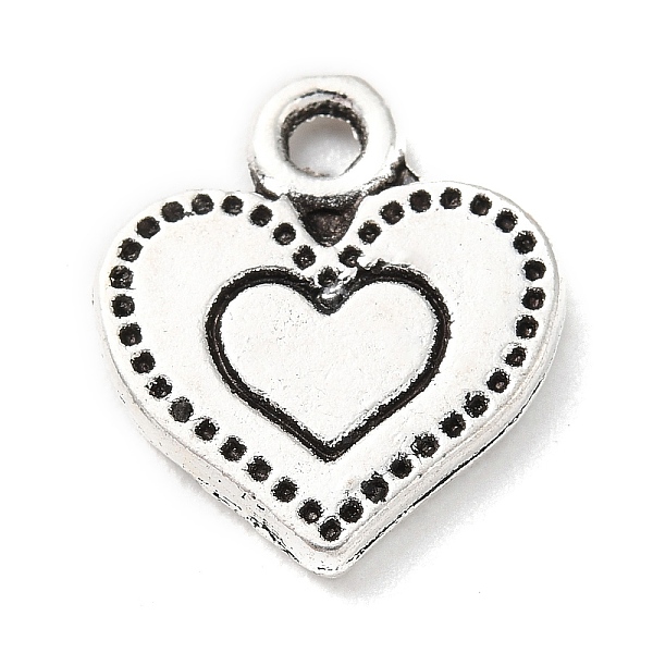 

PandaHall Tibetan Style Alloy Pendants, Heart, Antique Silver, 13.5x12x1.5mm, Hole: 1.5mm, about 724pcs/500g Alloy Heart