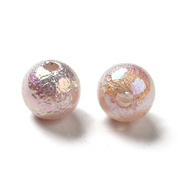 

PandaHall UV Plating Opaque Acrylic Beads, Iridescent, AB Color Plated, Round, Sienna, 7.5~8mm, Hole: 1.6mm Acrylic Round Brown