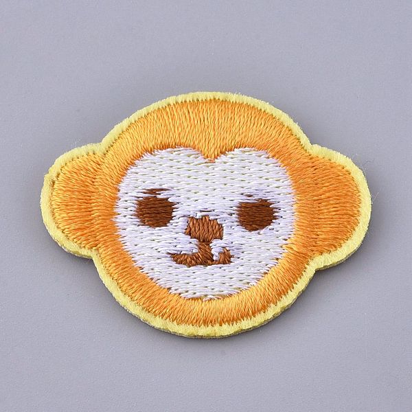 PandaHall Computerized Embroidery Cloth Iron on/Sew on Patches, Costume Accessories, Appliques, Monkey, Orange, 27.5x35.5x1.5mm Cloth Monkey...